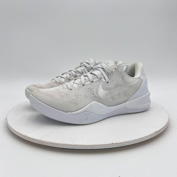 Nike Zoom Kobe 8 Men 4 Women 5.5 Fj9364-100 Triple White Knit Low Training Shoe - Picture 1 of 15
